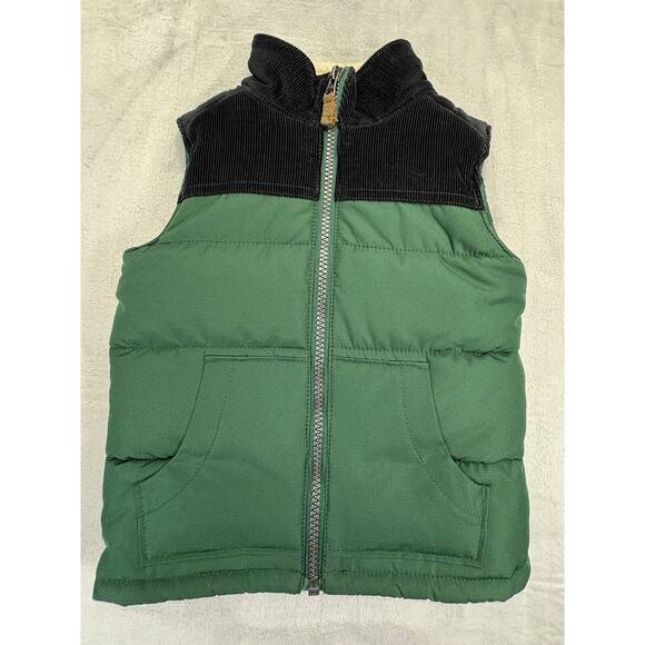 Carter's Other - Carter’s Toddler Puffer Vest Size 2T Green Blue Corduroy Collar Sherpa